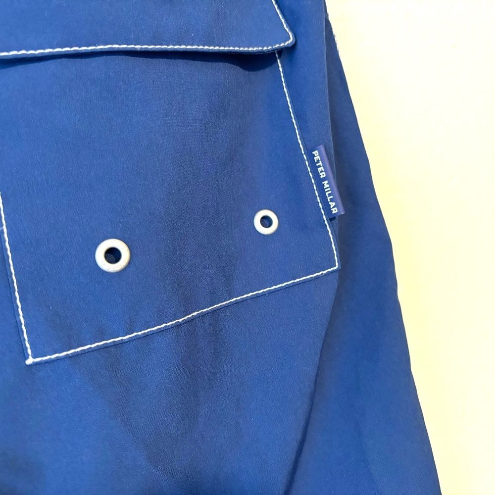 Peter Millar Crown Solid Atlantic Blue Lined Swim… - image 6